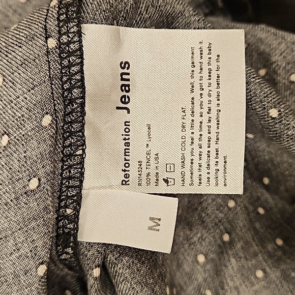 💕REFORMATION💕 Alaina Wrap Top ~ Ditto Dot Black White Polka Dot Print Medium - Picture 12 of 12